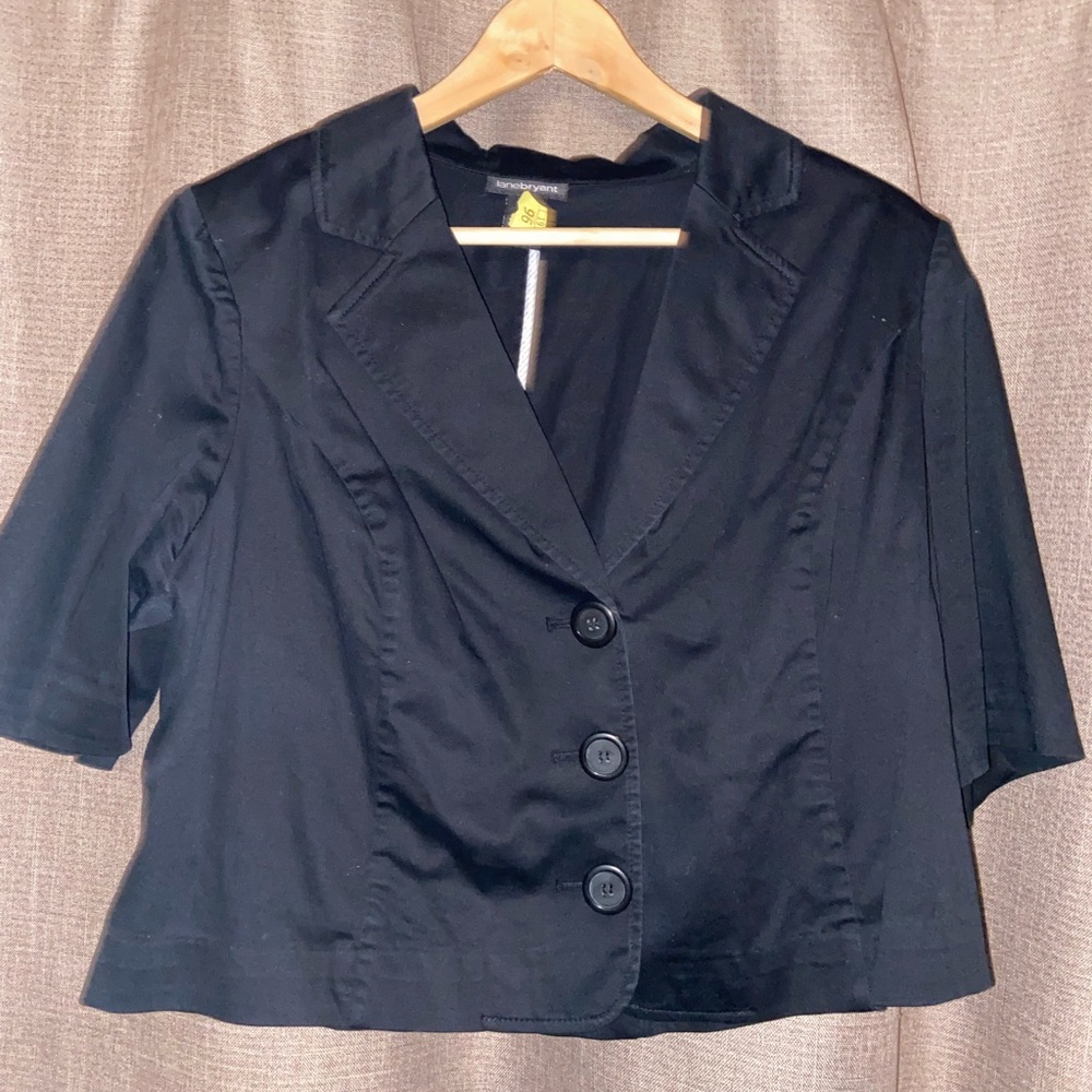 Lane Bryant Black Button-Up Blazer